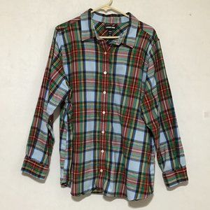 Lands End Shacket 20W Multicolor Plaid Mediumweight Button Down Flannel